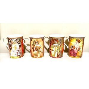 Rare-  Victorian Trading Co. porcelain Cups/ set of 4/ NIB